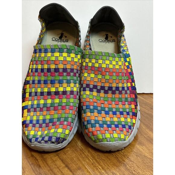 Corkys Joann Featherlite SlipOn Comfort Sneaker Rainbow Stretch Weave Women‎ 9 - Picture 5 of 16